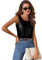 Zeagoo Canotta Lunga in Satin per Donne Camicetta Elegante Top Senza Maniche Camicetta in Satin con Scollo Rotondo Top con Spalline Camicia Base Estiva Nero M