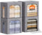 Lifewit 40L Aufbewahrungsbox mit Deckel, Kleidung Aufbewahrung, Faltbare Kleideraufbewahrung mit Metallrahmen, Stoffbox mit Griffen & Fenster, Aufbewahrung Kleiderschrank, 4er Set, Hellgrau