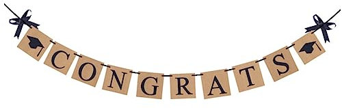 Alipis Fotoautomaten-requisiten Für Abschlussfeiern 3m-glückwunsch-banner Kraftpapier-dekorationen Quadratisches Schild Mit Doktorhut