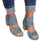 Sandali con tacco largo Stivaletti con punta aperta e cut-out da donna Sandali gladiatore Scarpe estive