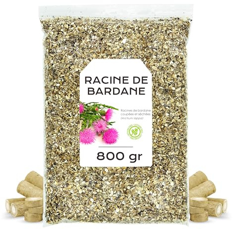 Radice di Bardana 800g - Tè di Bardana | Con Proprietà Depurative e Digestive, si Distingue per il Sapore Erbaceo e Leggermente Terroso della Radice Naturale
