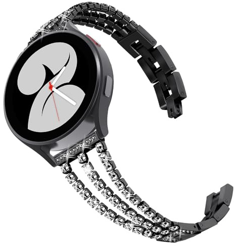GOBY Compatible avec Bracelet Samsung Galaxy Watch 7 40mm 44mm - Bracelet Galaxy Watch 6 5 4, Métal en Acier Inoxydable Band pour Samsung 6 Classic, 5 Pro, 4 Classic, FE (B-NOIR)