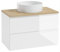 .Deftrans Domodomo Badezimmerschrank mit waschbecken, 100 x 50 x 46 cm weißer Hängeschrank mit rundem waschtisch, Badschrank mit Schubladen