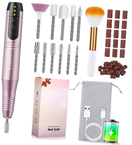 PLAFOPE Professional Nail Drill Machine Electric Nail File Kit Rechargeable Manicure Set for Women
