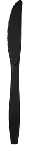 Black Reusable Knives | Heavy Duty Black Knife (Pack of 100) Tableware and Dinnerware,Suitable for Weddings,Picnics,or Indoor/Outdoor Parties Supplies..REUSABLE