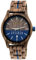 Holzwerk Germany Handgefertigte Herren-Uhr Öko Natur Holz-Uhr Holz Armband-Uhr Braun Blau Buche Gold Schwarz Silber Zebra Bunt Muster Analog Quarz-Uhr Datum und Wochentag Anzeige (Blau.Braun)