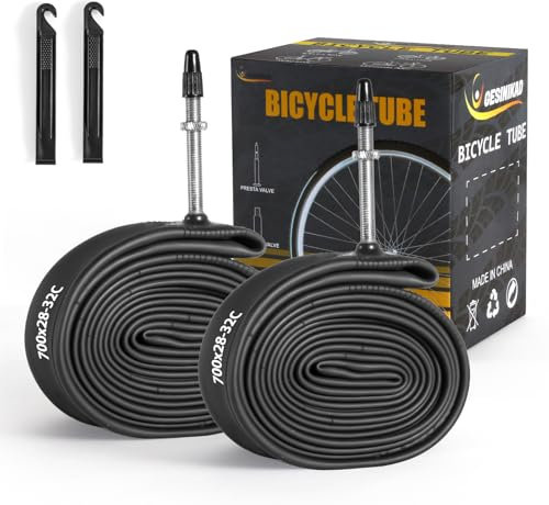2er-Pack 28 Zoll 700 x 28-32C Rennrad Schlauch FV60mm Presta Ventil für Ebike, Fahrradschlauch kompatibel 700c Schlauch 700x28C 700x29C 700x30C 700x31C 700x32C