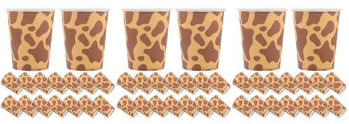 Baluue 72stücke Giraffenmuster Pappbecher Stabile Dekorative Papierbecher Für Kaffeegenuss Und Für Partys Hochzeiten Und Veranstaltungen