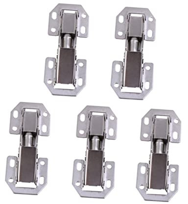 ETHZZLE Schrank Möbel Scharniere 5 Pcs 1 5mm Dicke Edelstahl Volle Abdeckung Scharniere Keine Schraube Leise und