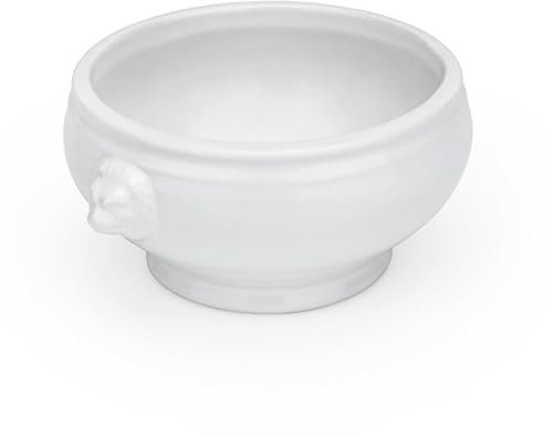 6x Löwenkopfsuppentasse 450 ml, weiß, Porzellan, Suppentasse