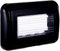 IXTRIMA Placca con coperchio e Supporto da esterno Ip55 4 posti (idrobox) compatibile con Bticino Living Light, supporto stagno 4P COLORE NERO