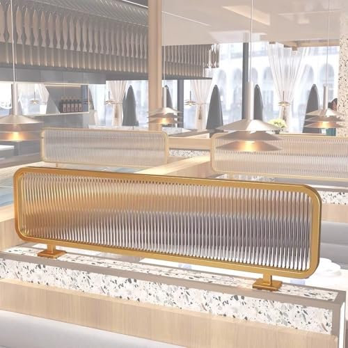 trnwände für essbereicheen Kommerzielle Arbeitsplatten-Trennwände, Platzsparend Halbwand-Arbeitsplatten-Trennwand Mit Niedrigem Zaun Verdickt, Halb-Privatsphäre Modern Raumteiler Aus Metall Und Glas(1