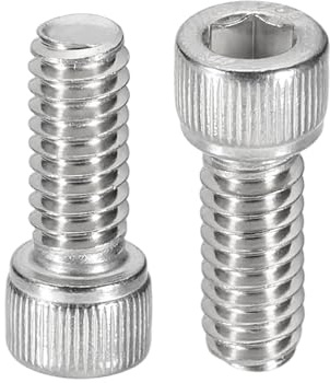 PATIKIL 1/4-20x5/8 Tornillos de Cabeza Hexagonal Hueca, 10 Pcs Tornillos Roscado Completo de Acero Inoxidable 304 con Acabado Brillante para Reparación de Maquinaria