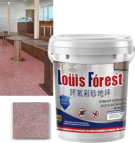 Vernice epossidica colorata per pavimenti, vernice per pavimenti in resina epossidica impermeabile Louis Forest, rivestimento per pavimenti in resina epossidica ad effetto marmo lucido, sabbia