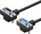 RIKYJIC 90° DB9 RS232 Serielles Kabel, Stecker auf Buchse, doppelte rechtwinklige 9-polige COM-Port-Verlängerung für Industrie/PC (vernickelt, 15 m)
