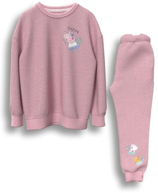Peppa Pig Mädchen Jogginganzug Trainingsanzug – schlafanzug kinder mädchen, langarm, bequemer Zweiteiler | Pink | 100% Baumwolle | Kinder | 1–5 Jahre | Maschinenwaschbar