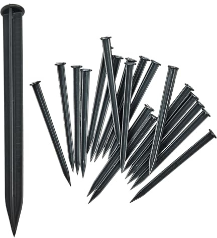 Garronda Erdanker aus Kunststoff 18 cm, Bodenanker Fixierung für Rasenkanten, Wiederverwendbare Befestigungsanker für Beetbegrenzung Outdoor 100 Stück GD-0159