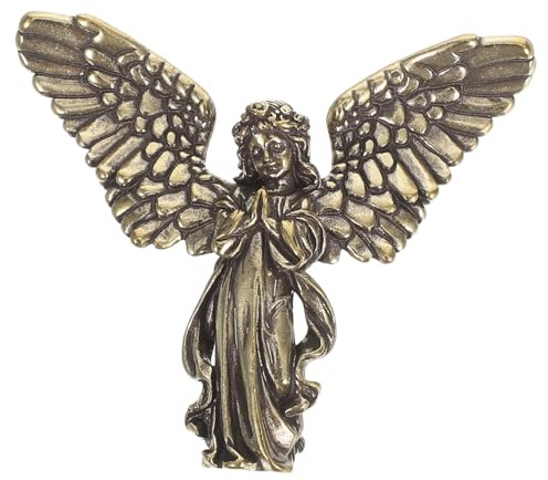 Gatuida Messing Engelsfigur Gold, Weihnachtsengel, Figuren | Handpoliert, Handfinished, für Altar oder Zuhause, Dekorativ für Topfpflanzen und Tortenaufsätze