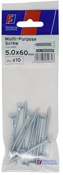 Forgefix Multi-Purpose Pozi Screw CSK ST ZP 5.0 x 60mm ForgePack 10, used in all trades including joinery, electrical and plumbing