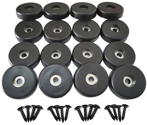 DAGCUXIN Rubber Feet, Speaker Feet,40mm x 10mm, 16 Packs | For Subwoofer, Road Case, Furniture & Cutting Board. Size 1.6W x 0.4H.Anti-vibration, non-slip. Black