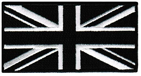 Black Union Jack Embroidered Patch British England Flag UK Great Britain Iron-On