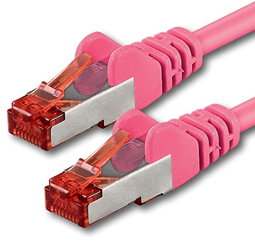 1aTTack.de Lan- Netzwerkkabel Cat6 1x 10m RJ45 SFTP PIMF - Magenta | Ethernet-Patchkabel für Gigabit-Netzwerke – für Router, Modem, Switch, PC & Konsole mit RJ45 Stecker