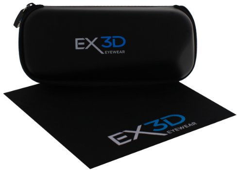 2X Brillenetui für 3D-Brillen/Hardcase/schwarz mit Reisverschluß/für alle 3D-Brillen und andere geeignet/3D Aktive Shutter, Passive,Beamer 3D Brillen