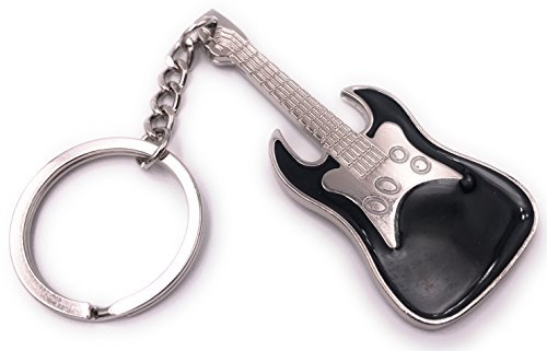 H-Customs E-Gitarre Gitarre schwarz Metall Schlüsselanhänger Musik Rock 'n' Roll Musikinstrument Musikliebhaber