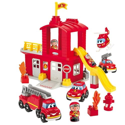 Jouets Ecoiffier - 3026 - Grande Caserne de Pompiers Abrick - Jeu de Construction Pour Enfants - Dès 18 mois - Fabriqué en France