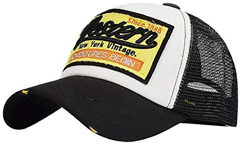 heekpek Cappello Uomo Baseball Cappellino con Visiera Estivo Ricamato Cappelli a Rete Donna Traspirante Cappellini Casuali Cappello Rapper Trucker, Nero