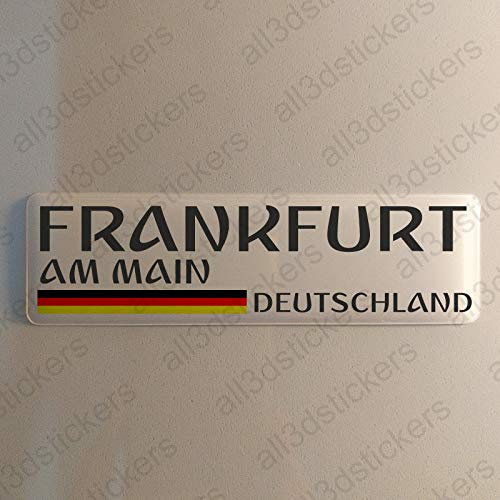 Frankfurt am Main Deutschland Aufkleber Frankfurt am Main 120x30mm Autoaufkleber Flagge 3D Fahne Germany