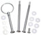 3 Tier Heavy Duty Cake Plate Stand Handle Fittings Round Hardware Rod Holder Dessert Cupcake Stand for Tea Party Serving Platter (Silver)