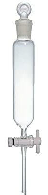 DADAKEWIN 250ml Cilíndrico De Decantación Embudo De Cristal De Borosilicato 3.3 con Tapón De PTFE Y Llave Recta De Tubo De Caída Heavy Duty Personalizable Laboratorio De Embudo Envase De 1