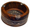 BESPORTBLE Round Wooden Ashtray Vintage Ash Tray for Decoration Portable Ashtray Holder for Parties and Gatherings