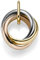 Anhänger 3 überkreuzte Ringe aus 585 Gold Gelbgold Rotgold Weißgold tricolor