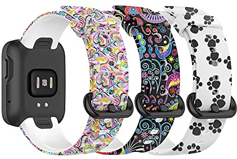 Chofit Bracelet de Rechange Compatible Avec Xiaomi Mi Watch Lite/Redmi Watch - Silicone Souple à Motif Floral, Taille Unique, Sans Gemme