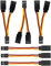 YUNIQUE GREEN-CLEAN-POWER - 6 Stück Servo Verlängerungskabel Y 1 zu 2 | 75mm 3 Pin JR Männlich und Futaba Weiblich | Kompatibel mit RC Autos, Hubschraubern, Drohnen, Orange, Kunststoff