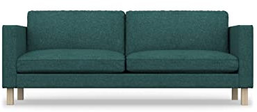 COMFORTLY 3-Sitzer-Sofa-Schonbezug, handgefertigt, kompatibel mit Karlstad-Couch, nur Bezüge (Krone – Ozeanblau)
