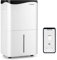 COSTWAY Deumidificatore Casa 50 L/24H 60 ㎡, Deumidificatore Ambiente con 4 Modalità e 2 Velocità, Pannello Touch o Controllo Wifi, Timer 24 H, Protezione Straripamento e Tubo di Scarico
