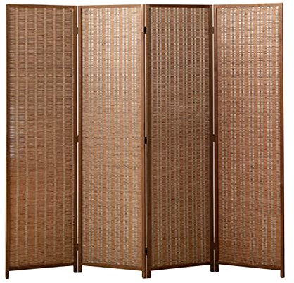 Paravent 4-teilig Raumteiler Trennwand Sichtschutz, Faltbar/Flexibel Verstellbar, Wetterfester Polyester-Stoff, Paravent Höhe 180cm x Breite 180cm - Raumtrenner Mobiler Sichtschutz,Style 3