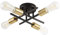 ktjes Vintage Sputnik Black 4-Light Chandelier: Modern Industrial Semi Flush Mount Ceiling Lamp for Bedroom, Living Room & Kitchen Island