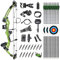 SHARROW Compoundbogenset Jagdbogen 30-55lbs Einstellbar Compound Bogen und Pfeile Set Sportbogen Erwachsene Compound Bögen für Outdoor Bogen Jagd LH/RH (Linke Hand, Grün)