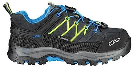 CMP Kids Rigel Low Trekking Shoes WP, Shoes Rise Hiking Men, Deep Lake Acid, 33 EU
