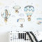 Yotdmk Cartoon-Tier-Wandaufkleber Panda-Füchse auf Heißluftballon, Wandaufkleber für Kinderzimmer, Babyzimmer, Kindergarten, Mädchen, Jungen, Schlafzimmer, Dekoration, Vinyl, Wandbilder, Tapete