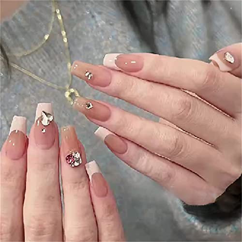 24pcs Leopard print Fake Nail Pink Almond Short Press on Nails with Glue for Women and Girls Nail Art Manicure Decoration
