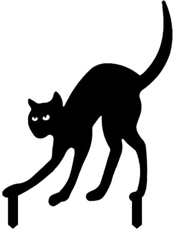 FeiliandaJJ Gartenstecker Hexe und Katze, Horror Metall Gartenfigur zur Halloween Deko Garten, Thriller Halloween Gartenstecker Gartendeko für Gärten Rasen Outdoor