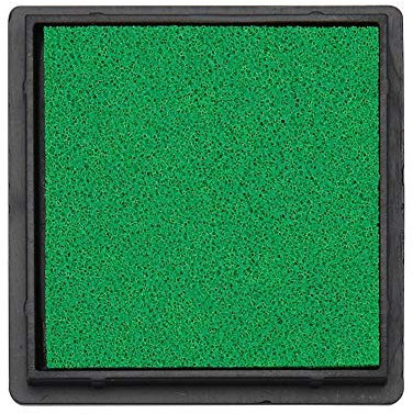 AMZLORD 1x Stempelkissen, Kinder Stempelkissen Fingerabdrücke Ungiftig Abwaschbar Stamp Pad for Leinwand Hochzeit, Papier Handwerk Stoff, Scrapbook, Geburtstag, Stoffmalerei - Grün