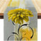 Tischläufer Weihnachten Leinen Gelb und Grau Kunstmalerei Leinen Tischläufer Boho Blumen Tischläufer Herbst für Party Urlaub Küche Bankett Hochzeit 40 x 140 cm Waschbarer Tischläufer