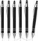 Andibro 2 in 1 Kugelschreiber mit Stylus-Spitze, 6 Stück einziehbare Kugelschreiber 1.0mm Medium Point Pen Schwarze Tinte Schreibstift Multifunktions-Metall-Stylus-Stift für Touchscreens(Black)