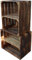 Teramico Holzkisten Obstkisten Weinkisten geflammt dunkel 50 x 40 x 30cm in tollen Set-Angeboten als Regal oder zur Aufbewahrung (2er Set | Lang und Kurz)